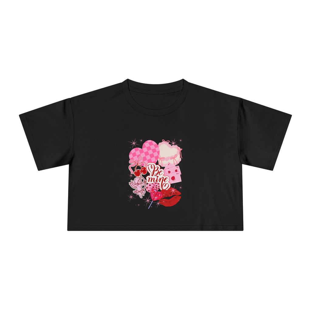 Valentine Heart Collage Crop Tee