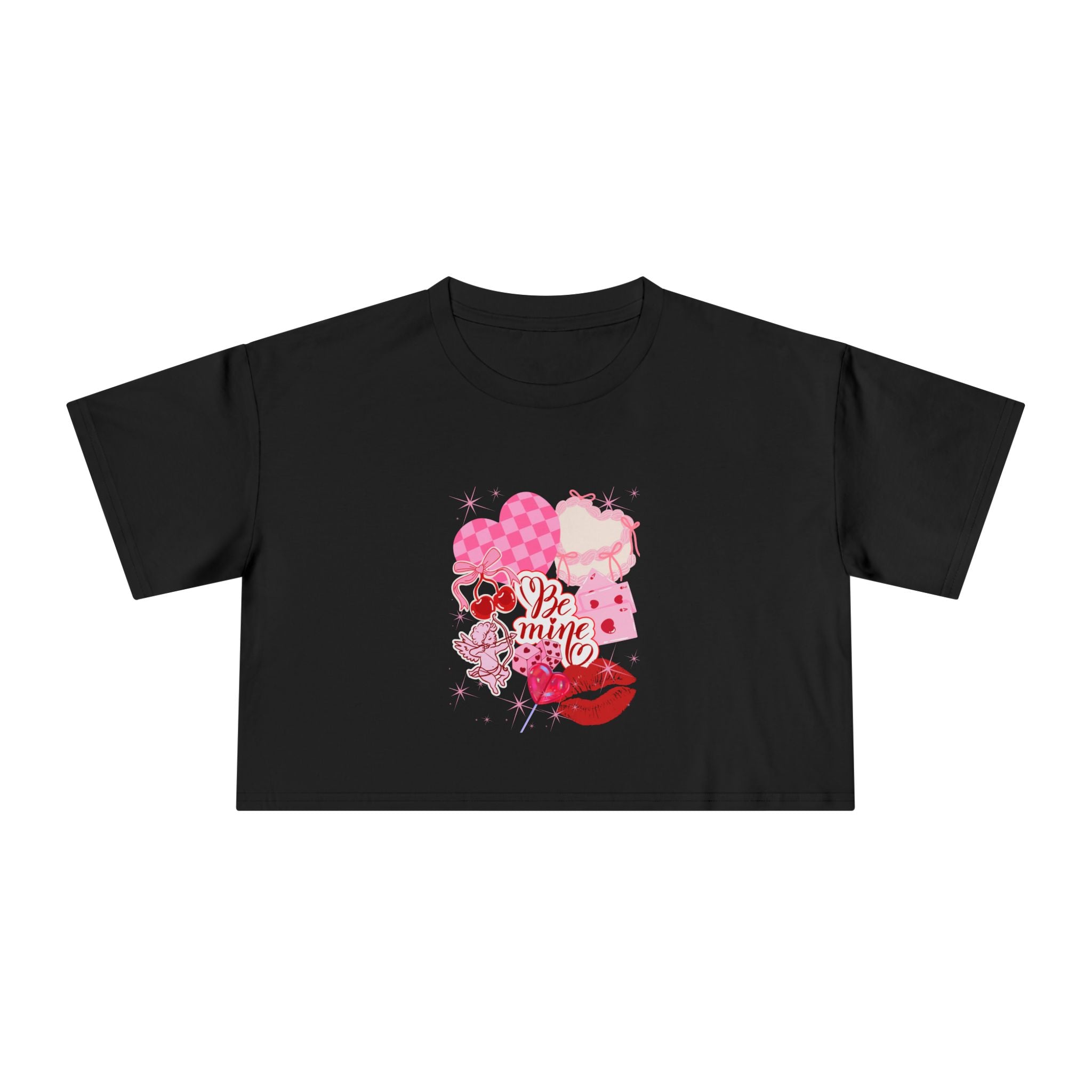 Valentine Heart Collage Crop Tee