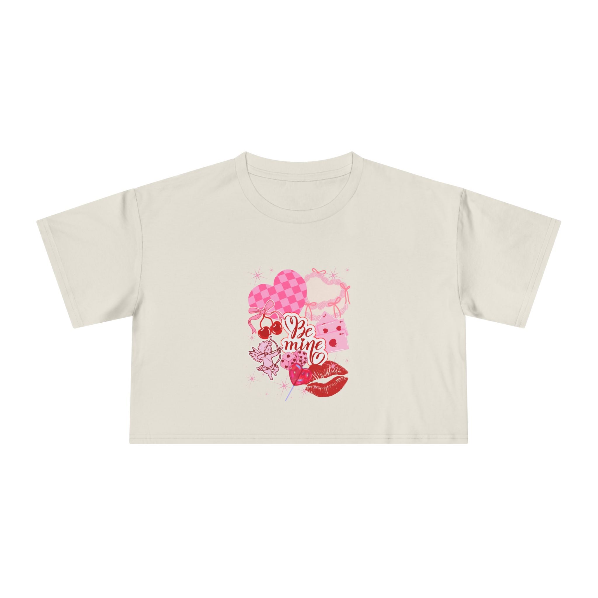 Valentine Heart Collage Crop Tee