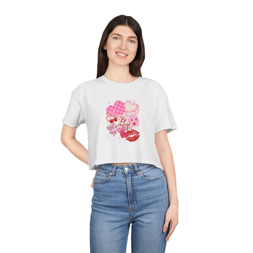 Valentine Heart Collage Crop Tee