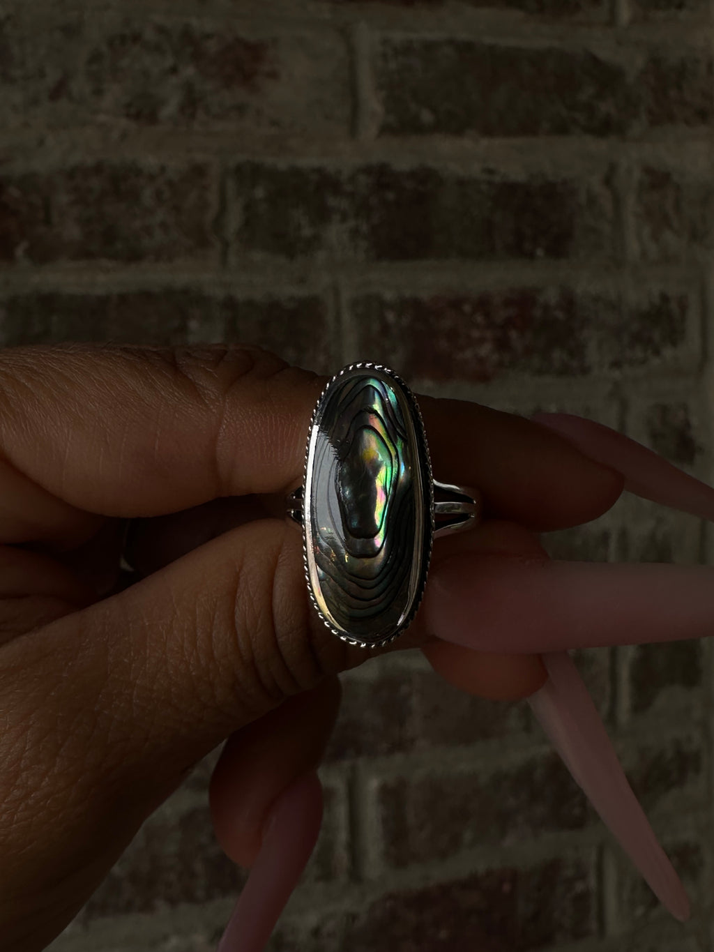 Oval Abolone Shell Ring