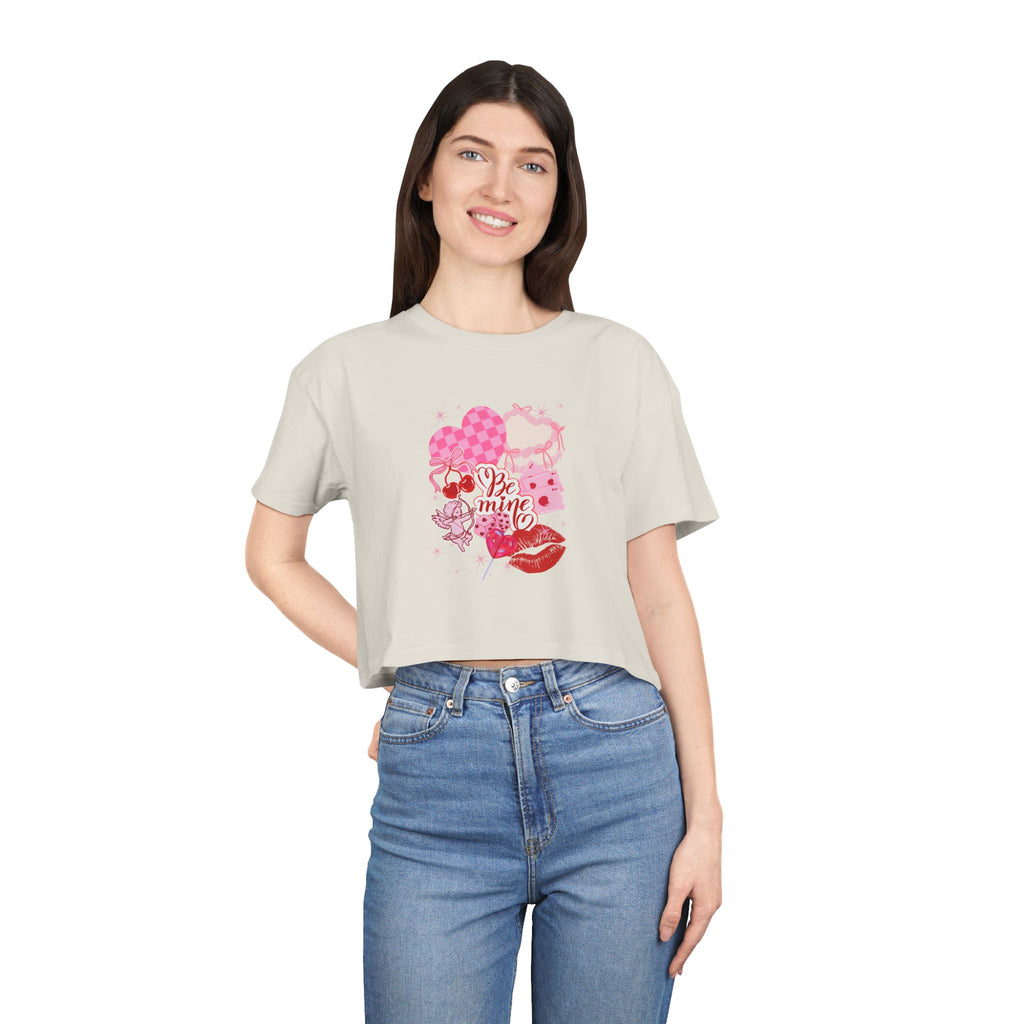 Valentine Heart Collage Crop Tee