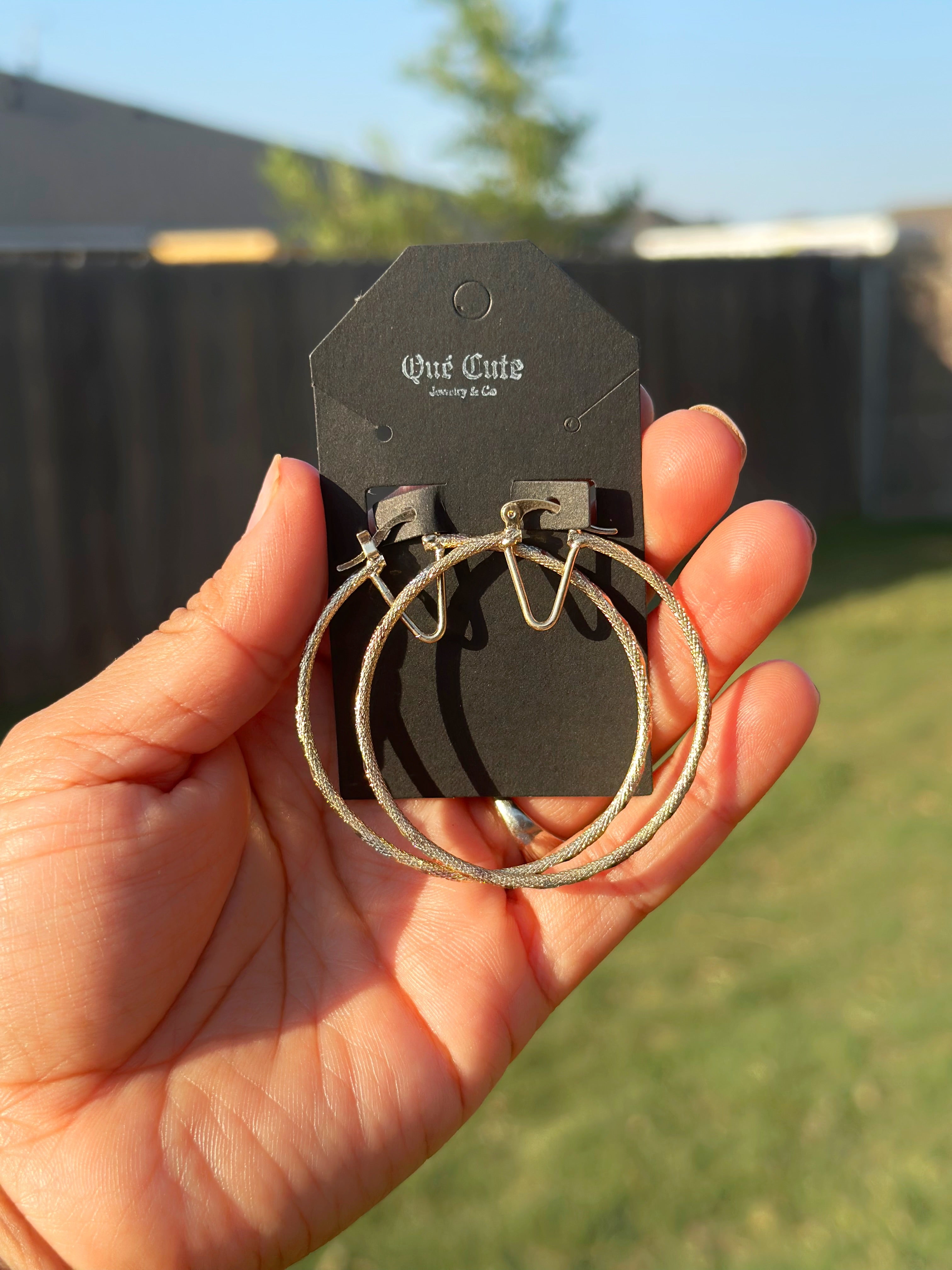 Tri Color Hoop Earrings