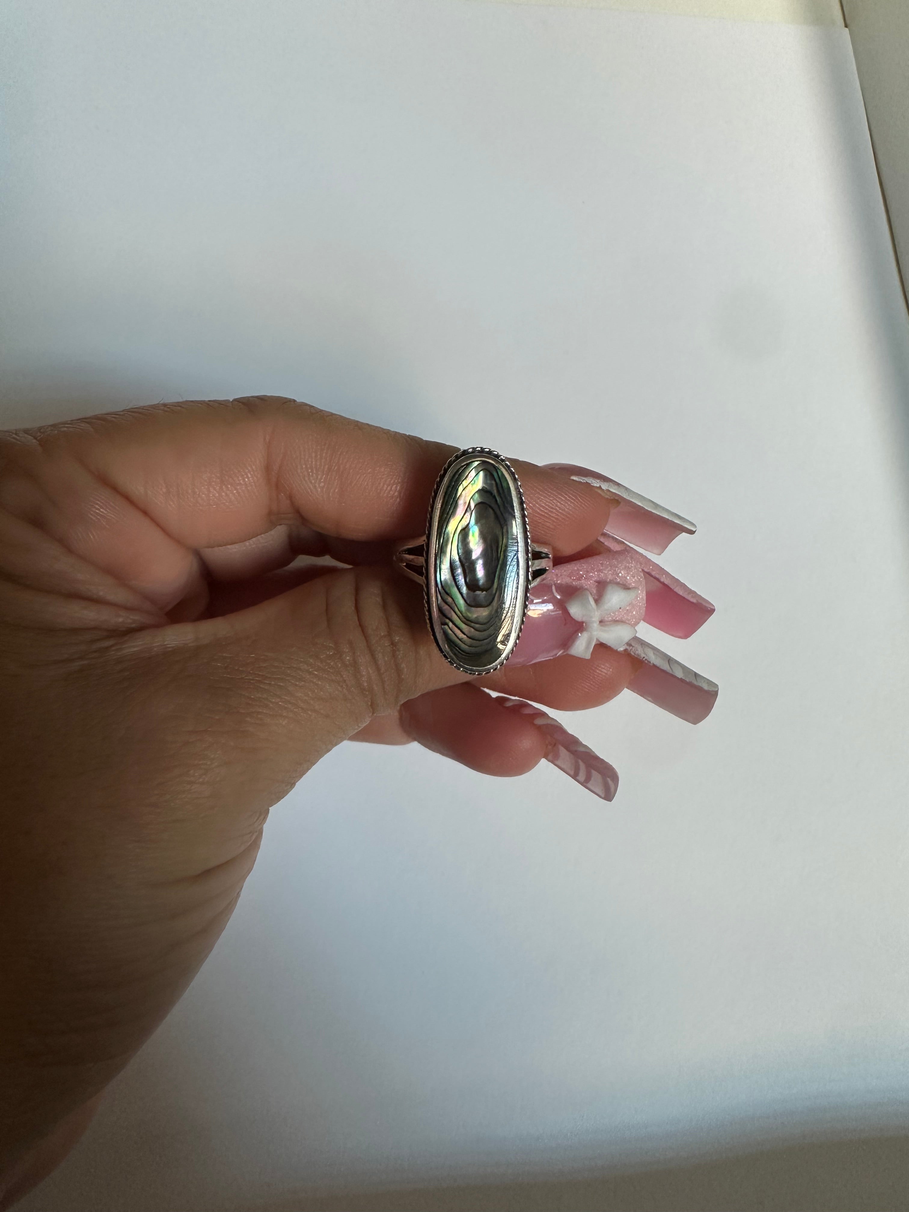Oval Abolone Shell Ring