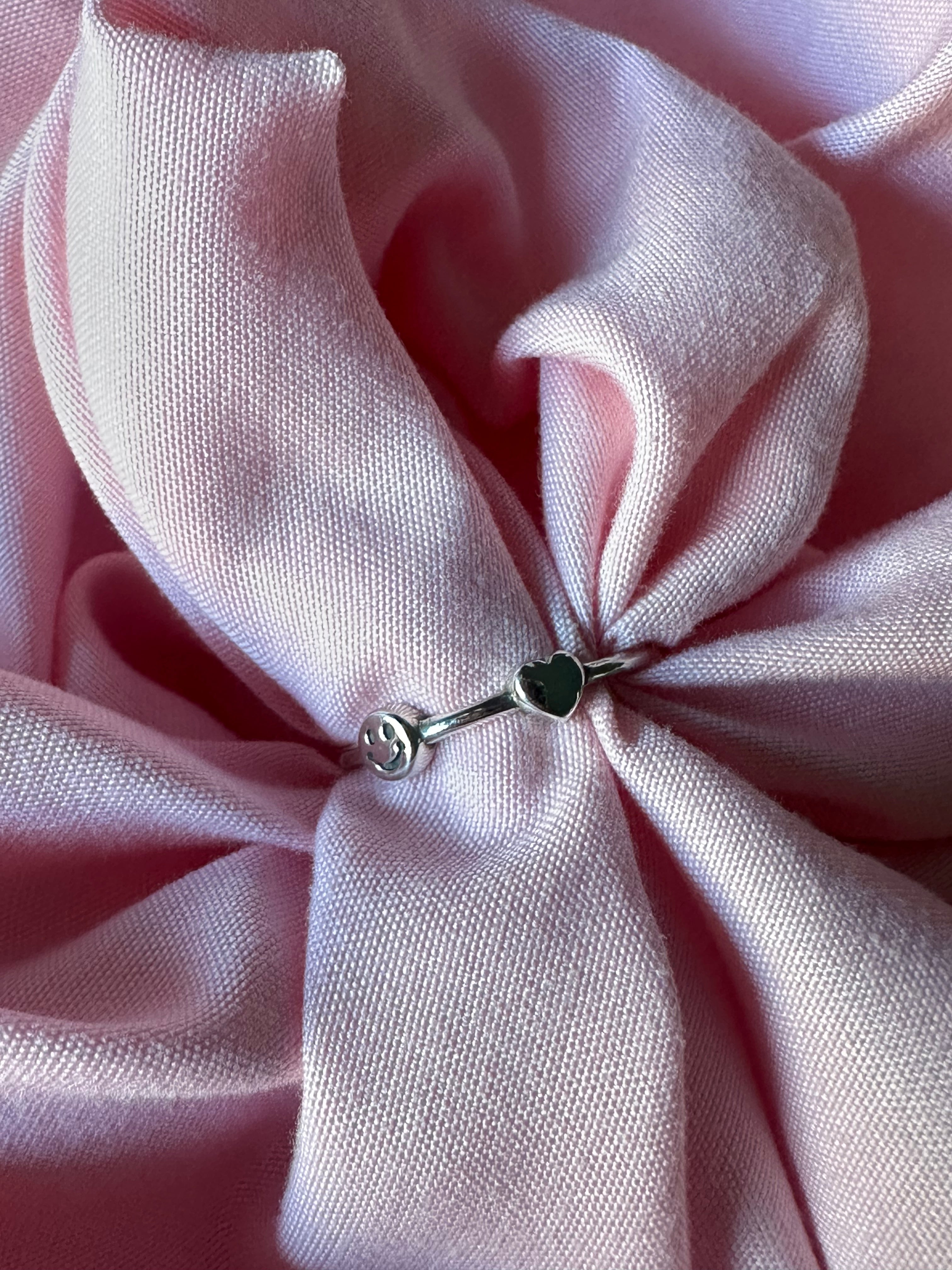 Happy Face & Heart Ring