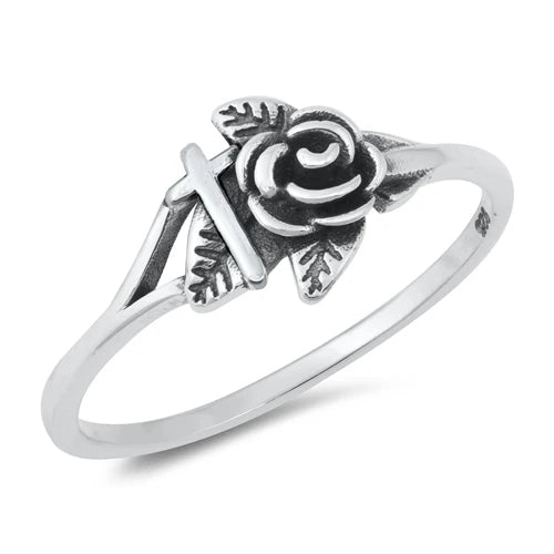 Cross & Rose Ring